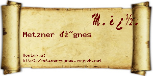 Metzner Ágnes névjegykártya